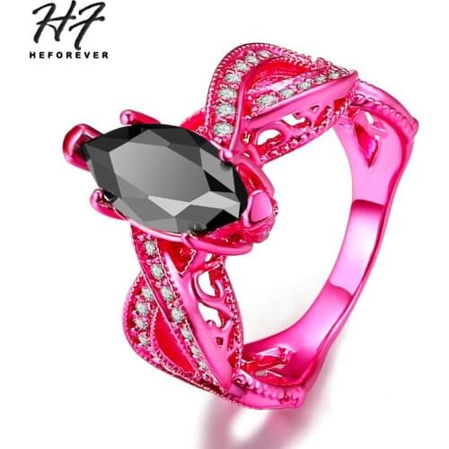 Punk Special Color Rings For Men & Women Pink and Blue Gold Color AAA+CZ Wild Style Fashion Jewelry For Party DD040