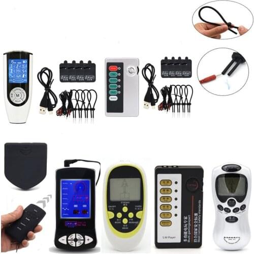 Electric Shock Penis Rings Massage Electro Cock Rings Massage Pads Body Stimulation Medical Themed Kit Adult Sex Toy For Man