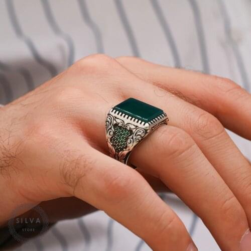 Agate Aqeeq 925 silver mens ring. Mens jewelry stamped with silver stamp 925 All sizes are available