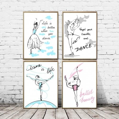 Beautiful Ballet Dance Canvas Painting Home Decoration Wall Art picture Prints Modular Modern No Frame Poster For Living Room