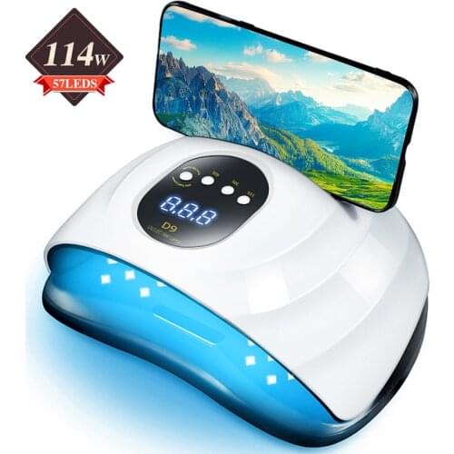 114W UV Led Nail Lamp Nail Dryer Curing Manicure Gel Light With 4 Timers Auto Sensor Portable Machine For Fingernail and Toenail