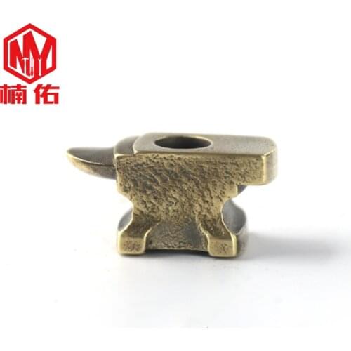Mini Brass Retro Industrial Style Small Anvil Q Version Copper Pad EDC Paracord Knife Beads