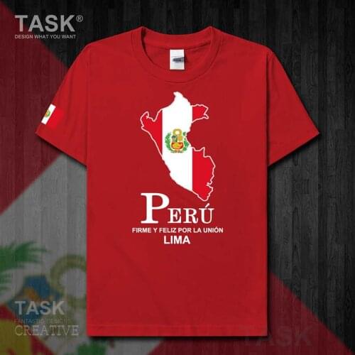 Peru Peru PE Lima Mens T-Shirt New Top T-shirt Short Sleeve Clothes Sweatshirt National Team National Summer Fashion Casual 50
