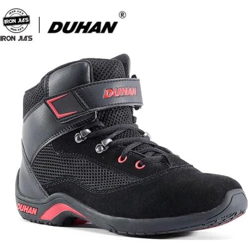 Men Motorcycle Boots Summer Mesh Breathable Moto Boots Road Street Black Casual Shoes Motorbike Protective Gear Boots DUHAN