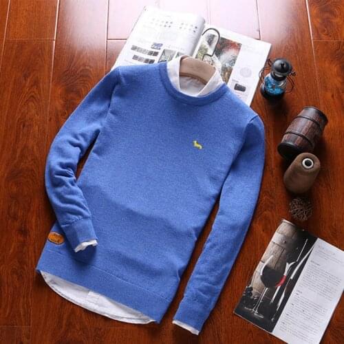 Mens Pullover Sweaters Embroidered Spring Cotton O Neck blaine Sweater jumpers Winter Autumn Male Knitwear men