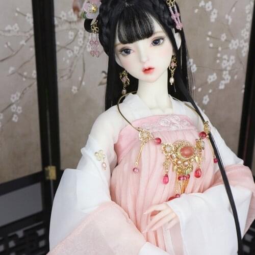 New Chinese style dress Han Fu Hanbiuk Served Ru pink skirt for 1/3 1/4 4PCS BJD Doll Clothes
