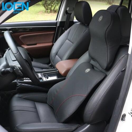 LOEN 1 set Car Seat Back Support Neck Pillow Cushion Memory Foam Seat Cover Headrest Waist Lumbar Pillow Nap Pads Car Care