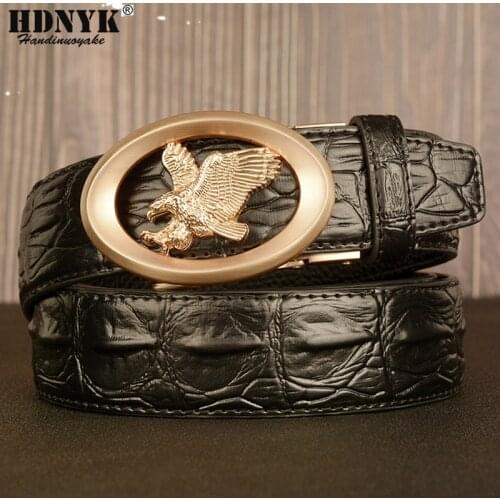 Factory Direct Brand Eagle Designer Belt Men High Quality Leather Belts Male Fashion Imitation steel Buckle Belt for Men Strap