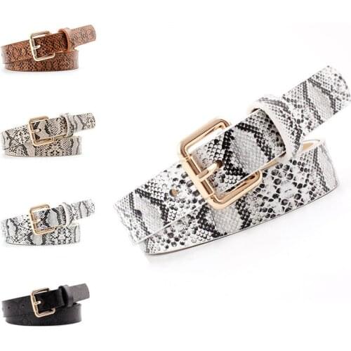 2020 New Spring Winter Vintage Leather Slim Waistband Men Snake Pattern Versatile Jeans Casual Decoration Pin Buckle Women Belts