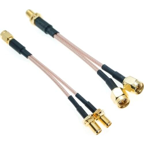 SMA to 2X SMA Male Female Y type Splitter Combiner jumper cable pigtail RG316