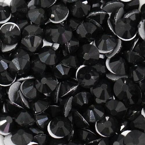 SS3-SS30 Nail Rhinestones Non Hot Fix Crystal Glass Flatback Strass Black Color Rhinestones For Nail Art Decoration