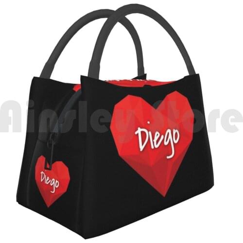 Cooler Lunch Bag Picnic Bag Diego In My Love Heart Forever Diego In My Heart Forever Love Love Diego Diego I
