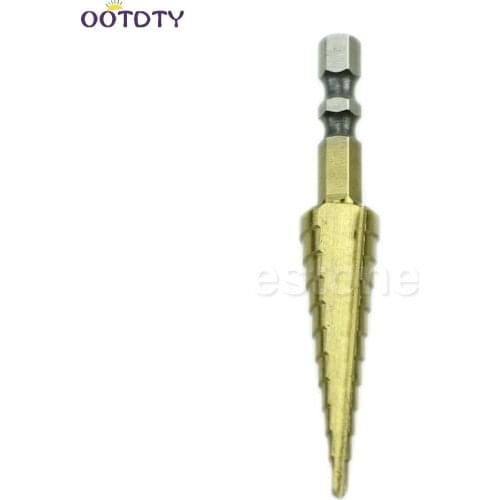 Unique 3-13MM Titanium Coated 11Step Drill 1/4" HSS Hex Shank Tool