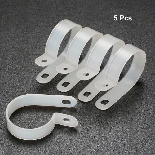 Uxcell 5Pcs Nylon R-type White Cable Clamp Organizer Cord Clips for Wire Management Fit 12.7mm/15.8mm/31.8mm Dia Wire Hose Tube