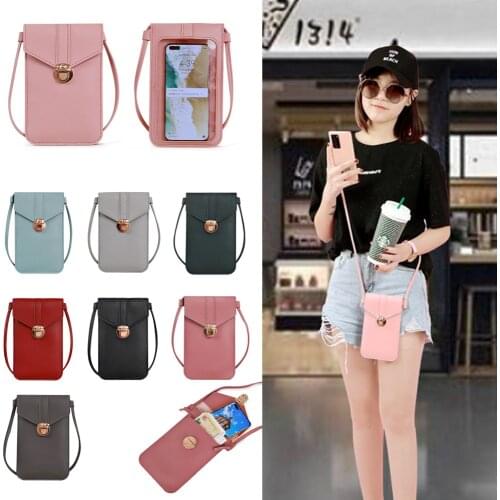 PU Leather Women Shoulder Bag Touch Screen Ladies Crossbody Bags Fashion Korean Womens Handbag Purse Phone Wallet Money Bag