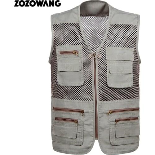 Large Size S-4XL Tactical Masculine Waistcoat Men Multi Pocket Unloading Sleeveless Vest Photographer Reporter Summer Jacket