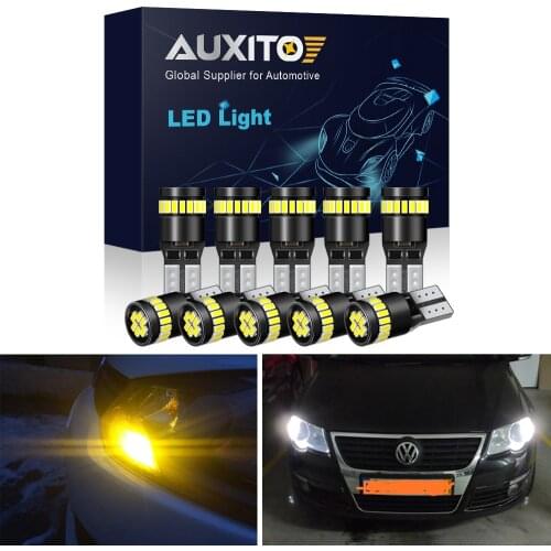 10Pcs W5W T10 LED Car Bulbs Canbus Error Free Position Parking Lights for Volkswagen Jetta Beetle Polo CC GTI Tiguan Passat Golf
