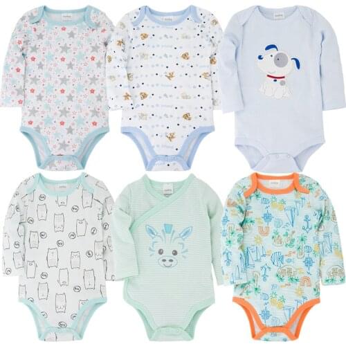 100% Cotton Baby Boys Girls Bodysuits Pajamas Clothes Infant Long Sleeve Underwear Roupas bebe de Newborn Baby Bodysuits Set