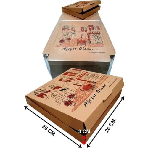 100 Pc Cardboard Pizza Boxes Packaging Take out Containers Food To Go Storage Lock Slice Delivery Corrugated Bulk Small Large
