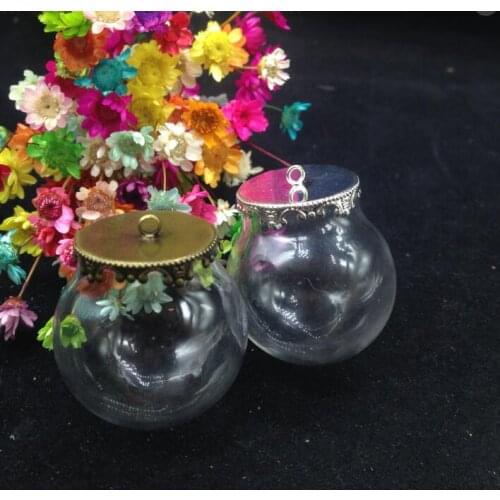300sets/lot 30*20mm empty Glass globe jewelry findings glass vial pendants wishing bottle jar dome cover necklace pendant charms
