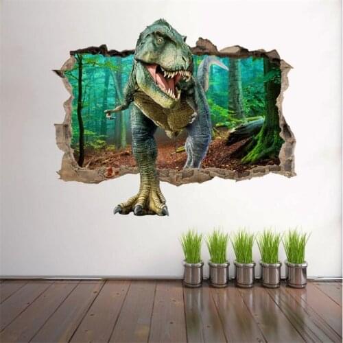 3D vivid dinosaur wall sticker home decoration jurassic period animal movie poster wall stickers for kids rooms