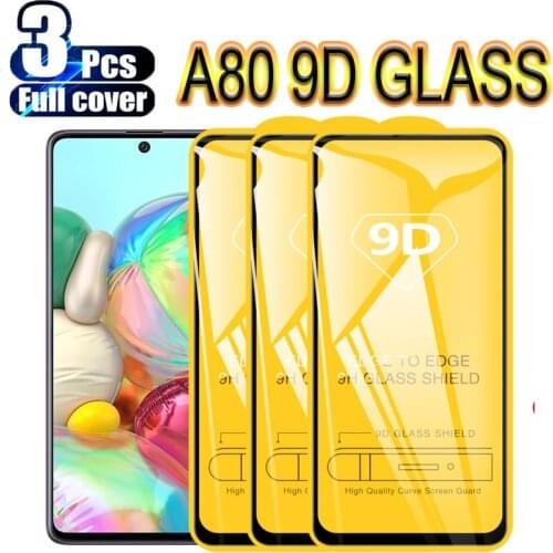 9D 3Pcs Tempered Glass For Samsung Galaxy A80 Screen Protector For Samsung Galaxy A805 A8050 Full Cover Glass