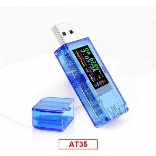 AT35 5 Digits USB 3.0 Color LCD Multimeter Voltmeter Ammeter Current Meter Battery Charge Power Bank Tester