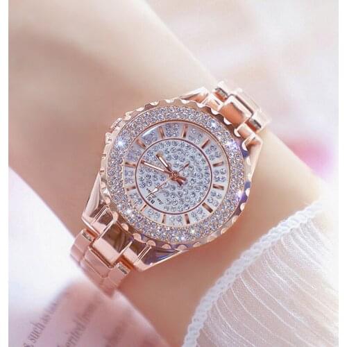 Rose Gold Watches Woman 2019 Famous Brand Diamond Quartz Ladies Wrist Watches Stainless Steel Female Watch Relogio Feminino