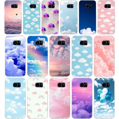 254H clouds on blue sky Soft TPU Silicone Cover Case for samsung Galaxy s6 s6 s7 edge s8 s9 plus case