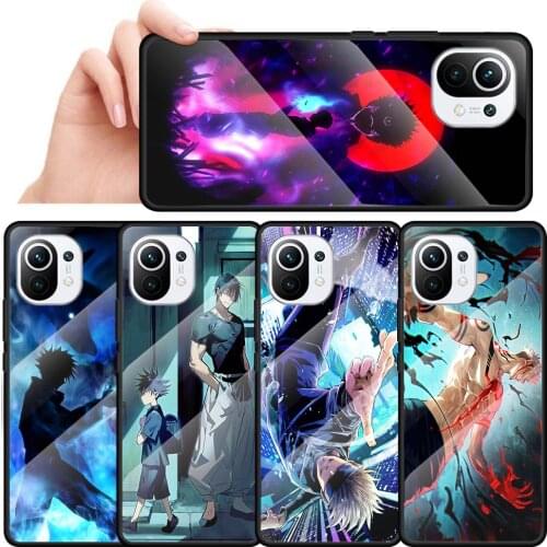 Tempered Glass Case Coque For Xiaomi Mi Poco X3 NFC 11 9T 10T Pro Note 10 Lite Back Cover Shell Capa Jujutsu Kaisen