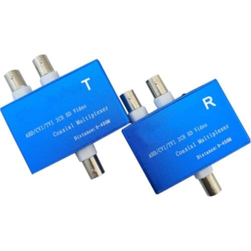 Two-Channel AHD/CVI/TVI1080P HD Video Multiplexer Coaxial HD Expander Adder for Camera