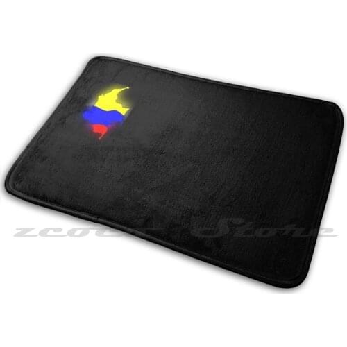 Flag Map Of Colombia Paint Blur Carpet Rug Non-Slip Water Absorb Door Mat Flag Map Of Colombia Colombia Colombia National Flag