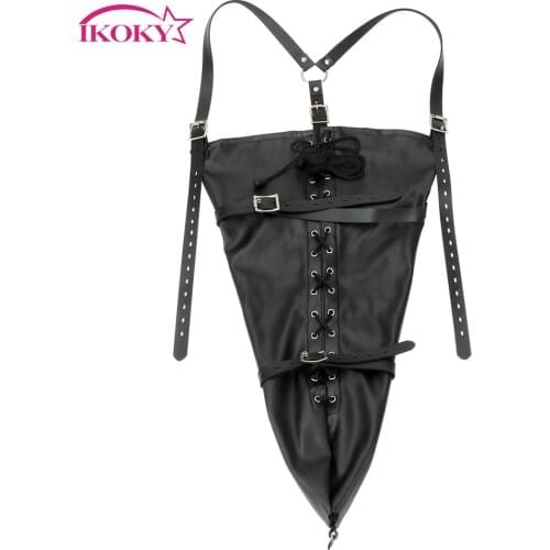 IKOKY Handcuff Sex Products Fetish Adult Games SM Bondage Sex Toys for Couples Sex Tight Hand Binding Bag Sex Shop