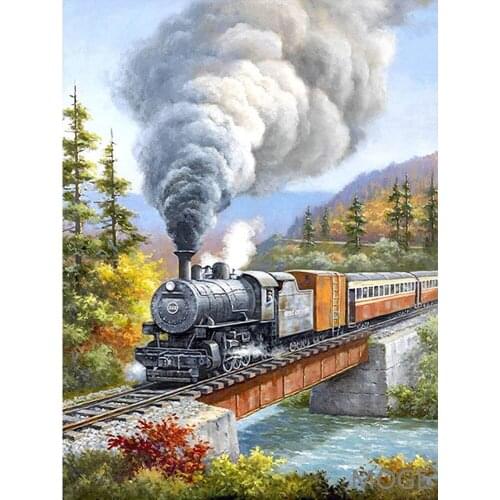 Moving train DIY diamond painting Wolf animal dimaond embroidery full drill diamond painting mosaic full round drill murals
