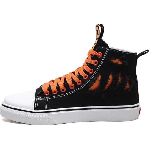 2020 Mens High-top Canvas Shoes Men Spring Autumn Top Fashion Sneakers Lace-up High Style Solid Colors Man White Shoes