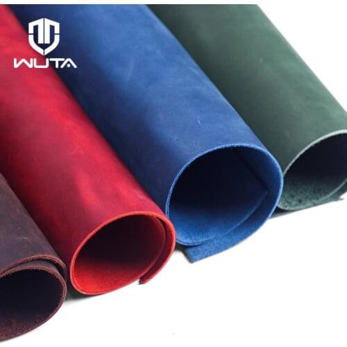 WUTA Leathercraft Vintage Oil Tanned Leather Piece 10x20cm Crazy Horse Leather Material DIY Pull-Up Cowhide First Layer Leather