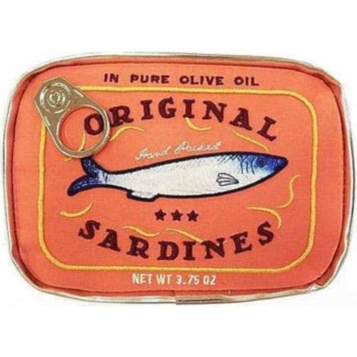 Cute Sardine Canned Food Storage Bag Cosmetic HandBag Creative Cat Fish Canned Cosmetic Bag Lipstick Bags