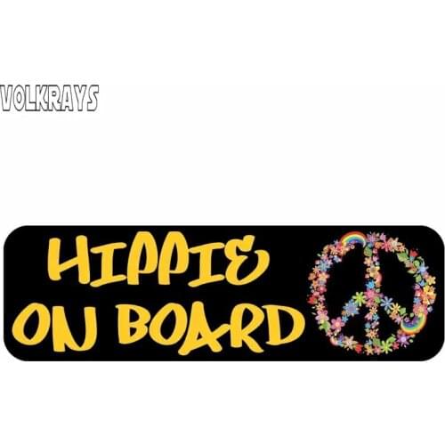 Volkrays Fashion Car Sticker The Beautiful Hippie on Board Warning Mark Accessories Sunscreen PVC Decal for Jdm Vw Polo,4cm*12cm