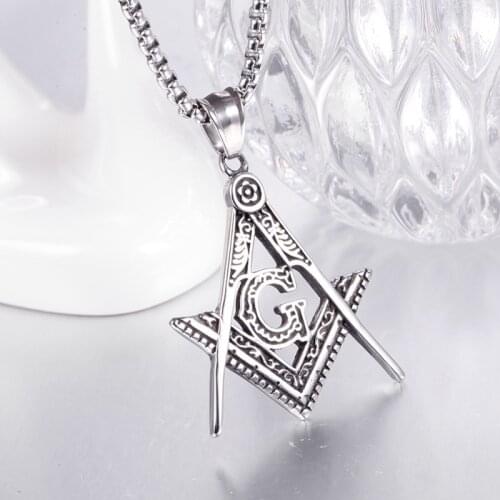 Fashion Freemason Ag Letter Pendant Mens Personality Retro Punk Style Popular Hip Hop Party Creative Wild Necklace Jewelry