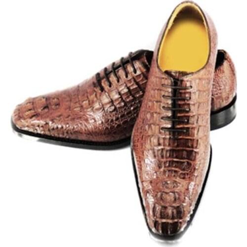 Hubu true crocodile shoes Men shoes manual leather shoes Mens leather shoes real leather sole male shoes crocodile leather