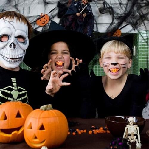 New 10pcs Funny Goofy Fake Vampire Denture Teeth Halloween Decor Prop Trick Toy Party Dressing