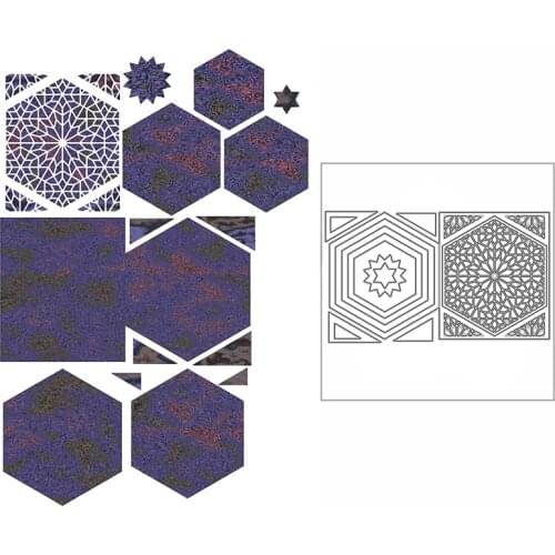 New Folded Snowflake Hexagon Window Craft Embossing Mold 2021 Metal Cutting Dies for DIY Decor Scrapbooking Album Card Making