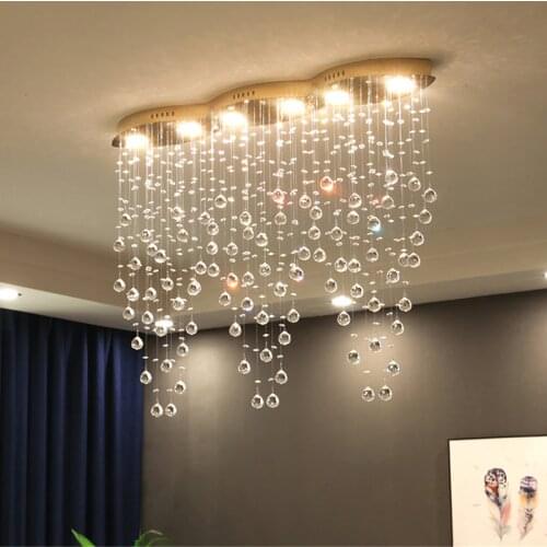 2018 New modern crystal chandeliers lighting oval living room lamps Bar lamp pendants crystal light