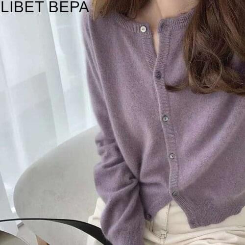 New 2021 Womens Sweaters Autumn Winter 6 Colors Fashionable Buttons Korean Style Oversize Cardigans Wild Lady Knitwear SWC1043