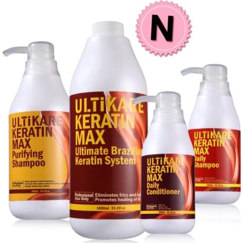 4pcs/set 500ml Purifying Shampoo+5% Keratin Treatment +Daily Shampoo+Conditioner For Hair Straighten and Repair Free Shipping