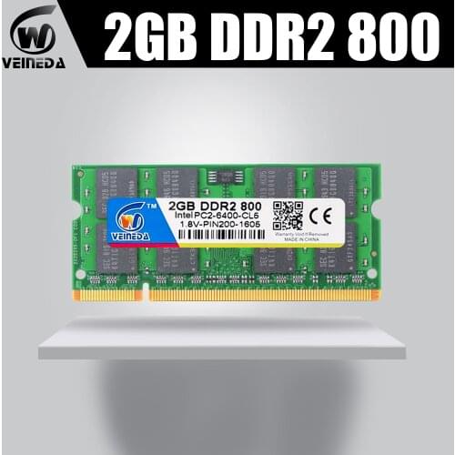 VEINEDA Memory ram Sodimm DDR2 2GB 800MHZ ddr2 notebook 2GB 667MHZ for all Intel amd mobo Support ram ddr2 Laptop 2gb pc533