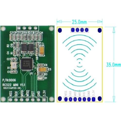 1PCS 13.56MHz RFID Reader Writer Module SPI Interface IC Card RF Sensor RC522