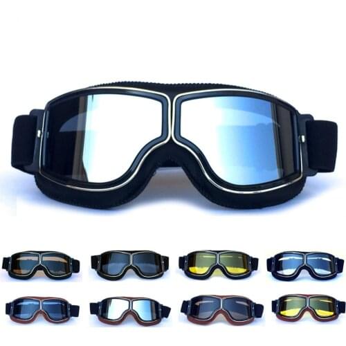 A variety of retro helmets, goggles, cross-country motorcycles, goggles, retro goggles, riding glasses, dazzling colors