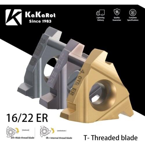 KaKarot T Type Thread Insert 16ER/22ER 1.5TR 2TR 2.5TR 3TR 4TR 5TR 6TR Carbide Thread Tnsert Trapezoid Thread SNR CNC Lathe