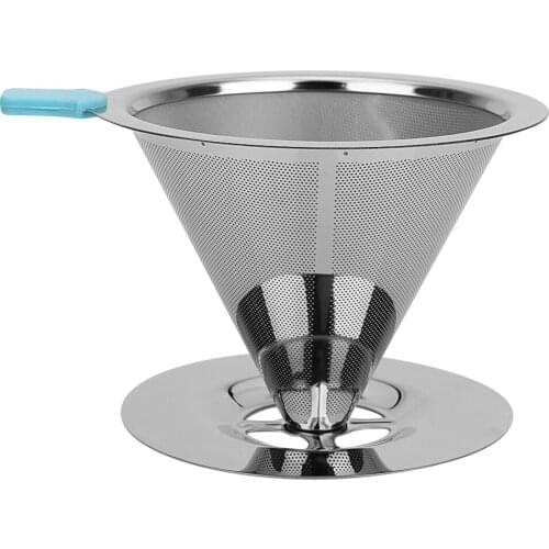 Coffee Funnel Mesh Coffee Tea Filter Stainless Steel Reusable Filter Kitchen Gadget